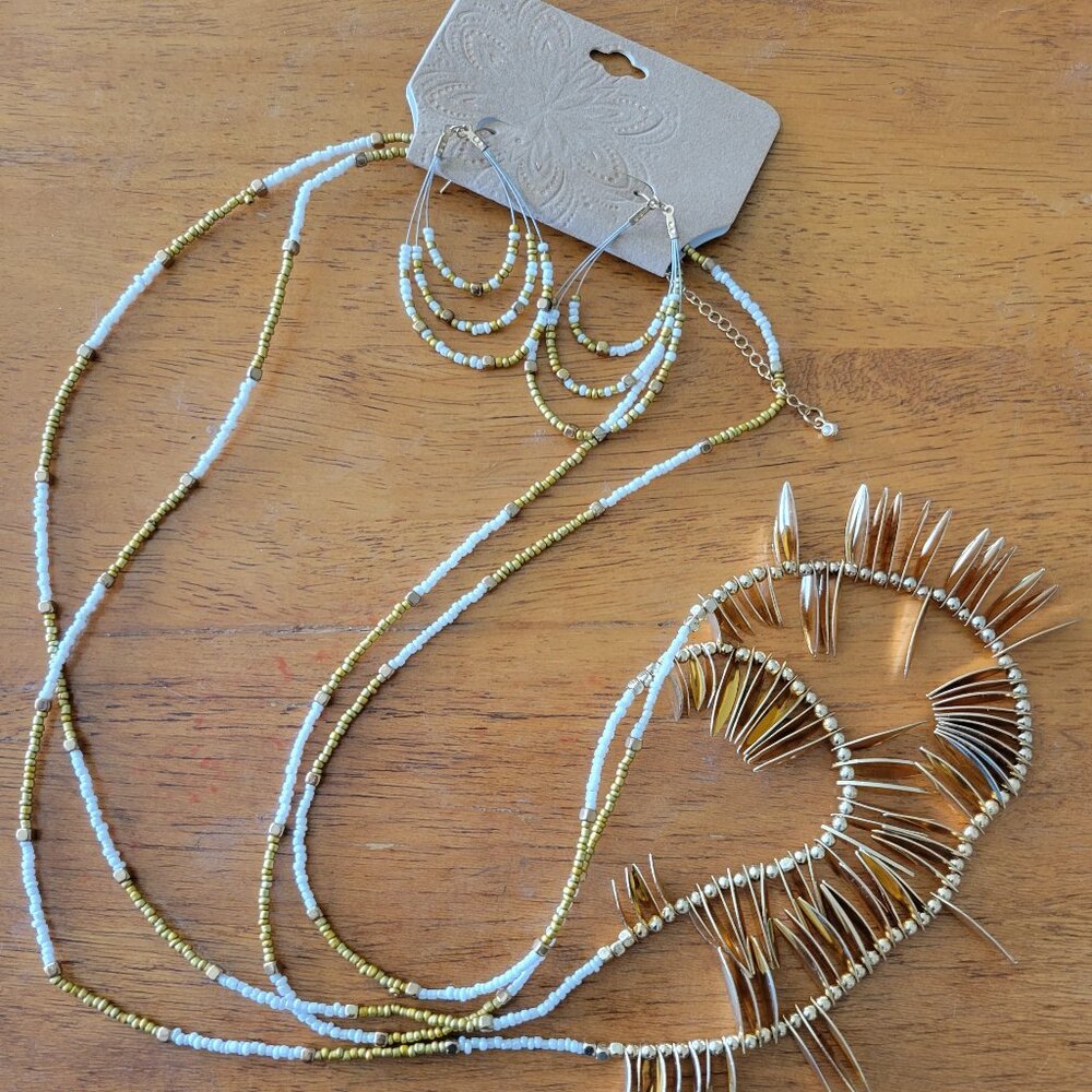 Beaded Necklace and Earing Set